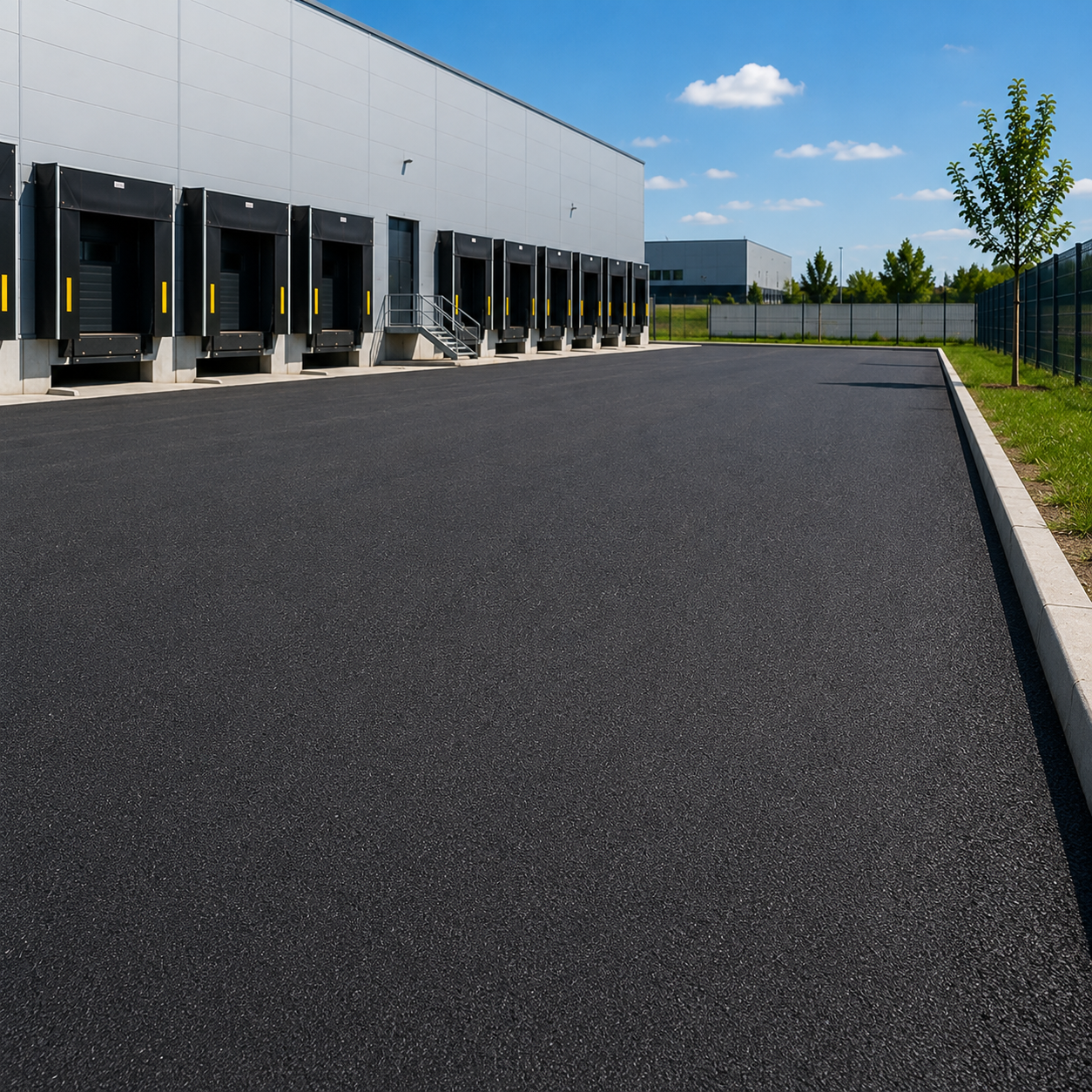 Platforme asfaltate pentru hale și spații industriale